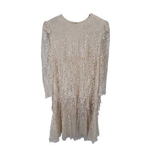 Vintage‎ David Rose Mother of Bride Lace Dress Womens XL Off White Cottagecore